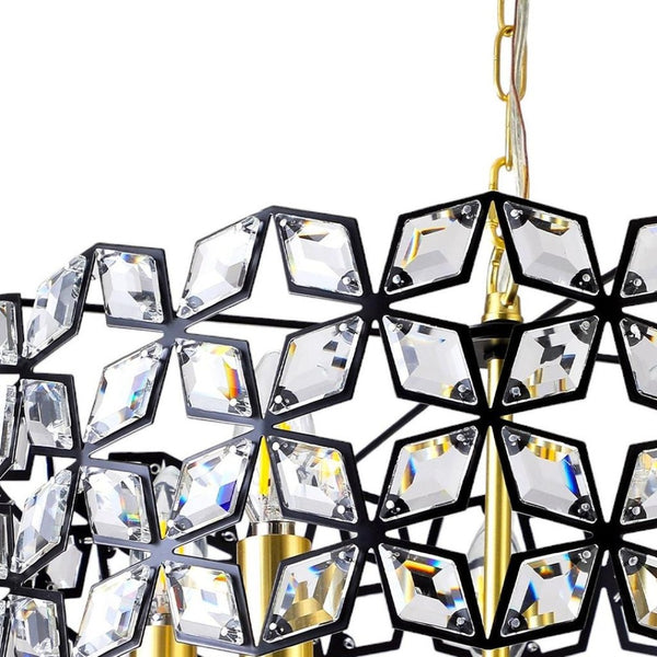 HomeRoots Clear Five-Light Crystal Chandelier - Elegant Illumination for Entryways, Dining Rooms & More! 568144