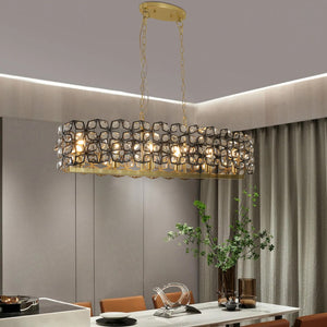 HomeRoots Clear Crystal Chandelier Ceiling Light - Elegant Three-Tier Design for Home Décor & Ambient Illumination 568145