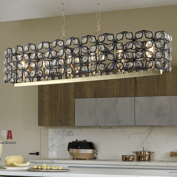 HomeRoots Clear Crystal Chandelier Ceiling Light - Elegant Three-Tier Design for Home Décor & Ambient Illumination 568145