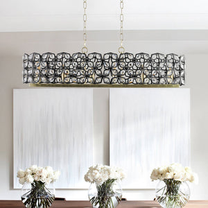 HomeRoots Clear Crystal Chandelier Ceiling Light - Elegant Three-Tier Design for Home Décor & Ambient Illumination 568145