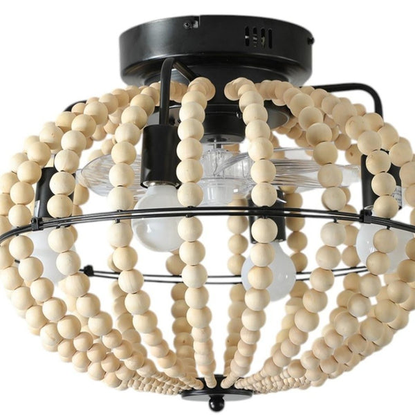 HomeRoots White Semi-Flush Chandelier with Smart Features, Adjustable Brightness, and Elegant White Shades 568147