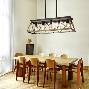 HomeRoots Brown Five-Light Metal Chandelier with Adjustable Hanging Length for Elegant Home Illumination 568148