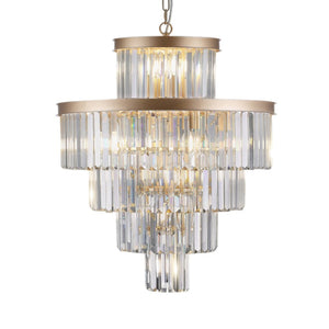 HomeRoots Gold Multi-Light Chandelier with Adjustable Hanging Length and Elegant Gold Shades for Any Room 568150