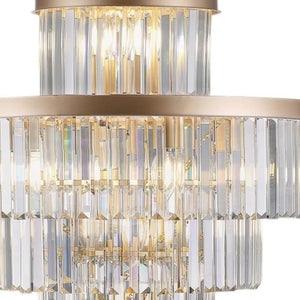 HomeRoots Gold Multi-Light Chandelier with Adjustable Hanging Length and Elegant Gold Shades for Any Room 568150