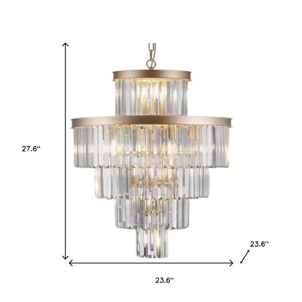 HomeRoots Gold Multi-Light Chandelier with Adjustable Hanging Length and Elegant Gold Shades for Any Room 568150