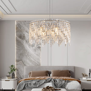 HomeRoots Silver Elegant Metal Chandelier - Modern Traditional Lighting for Dining Rooms and Living Spaces 568152