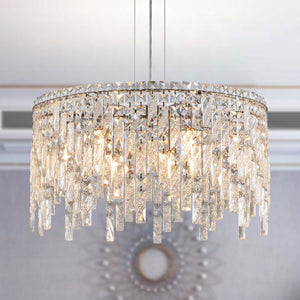 HomeRoots Silver Elegant Metal Chandelier - Modern Traditional Lighting for Dining Rooms and Living Spaces 568152