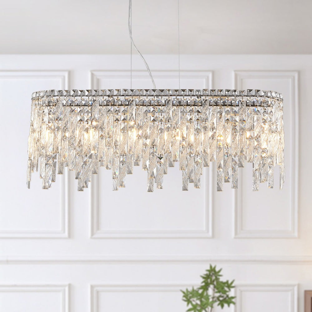HomeRoots Silver Metal Chandelier Ceiling Light – Elegant Tiered Design for Entryways, Dining Rooms & More! 568153