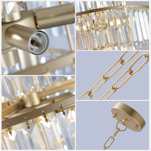 HomeRoots Gold Tiered Chandelier Ceiling Light Fixture – Elegant Metal Design for High Ceilings & Dining Areas 568154