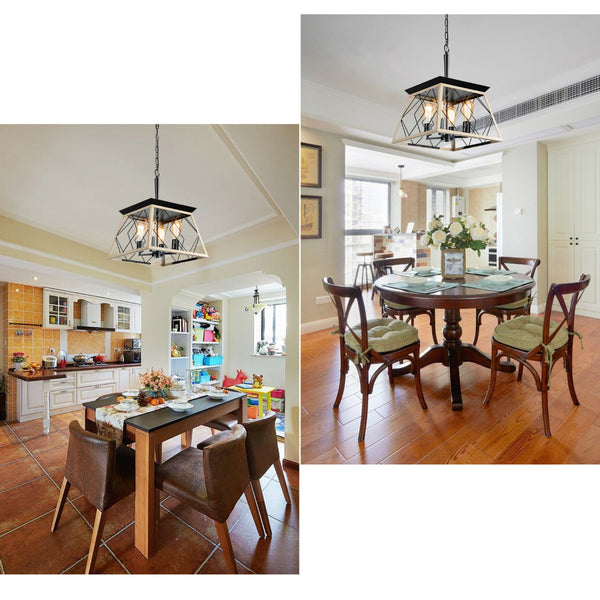 HomeRoots Oak Four-Light Metal Chandelier with Adjustable Oak Shades for Modern Ambient Lighting in Any Room 568155