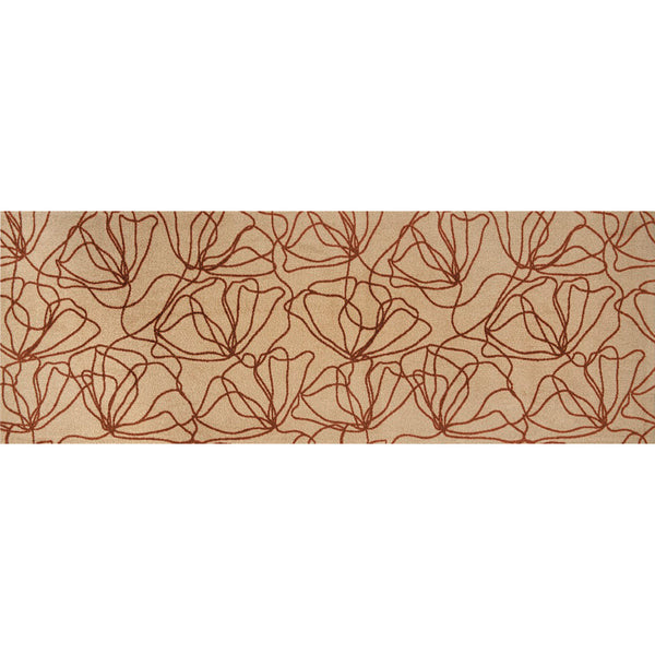 Homeroots 6' Beige And Bronze Floral Washable Non Skid Area Rug With Uv Protection  Synthetic 568158