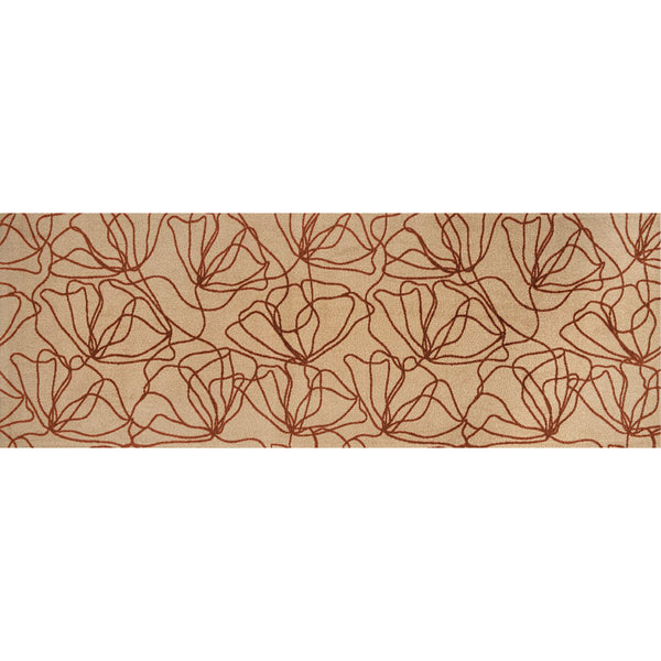 Homeroots 6' Beige And Bronze Floral Washable Non Skid Area Rug With Uv Protection  Synthetic 568158