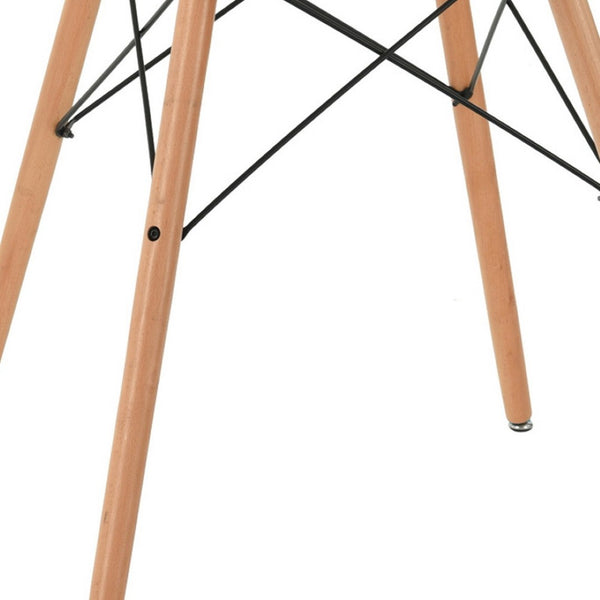 HomeRoots 32" Two-Tone Round Dining Table - Modern White Top with Natural Wood Legs for Small Spaces & Versatility 568199