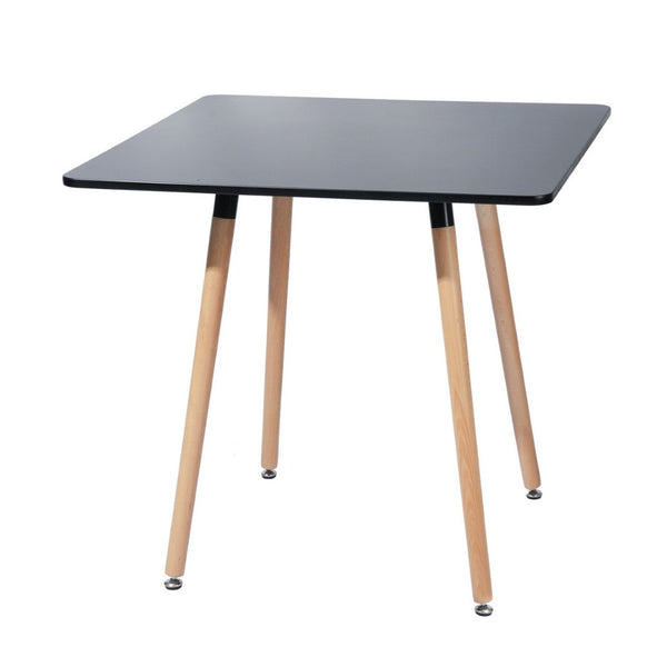 HomeRoots 32" Stylish Black and Natural Wood Square Dining Table for Small Spaces, Modern Aesthetic & Versatility 568205