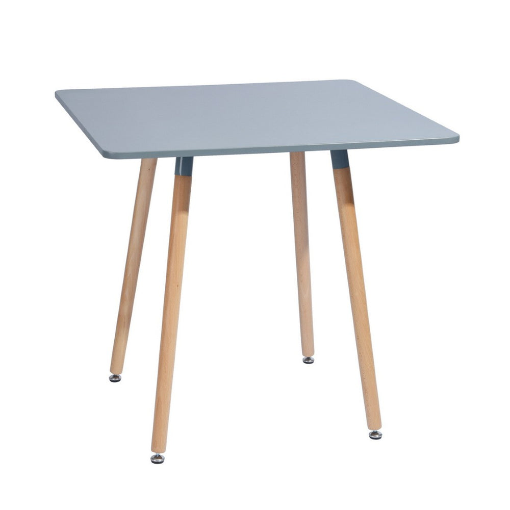 HomeRoots 32" Stylish Two-Tone Gray and Natural Wood Square Dining Table for Modern Spaces and Versatile Use 568206