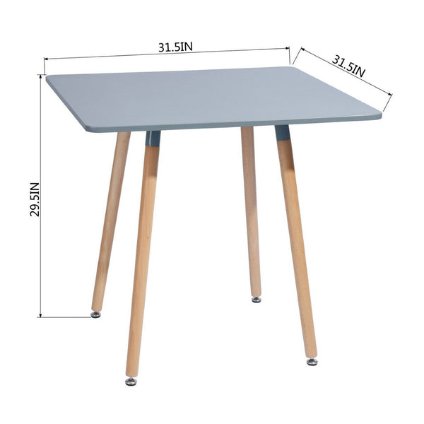 HomeRoots 32" Stylish Two-Tone Gray and Natural Wood Square Dining Table for Modern Spaces and Versatile Use 568206