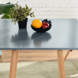HomeRoots 32" Stylish Two-Tone Gray and Natural Wood Square Dining Table for Modern Spaces and Versatile Use 568206