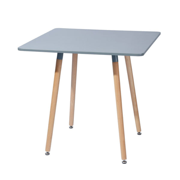 HomeRoots 32" Stylish Two-Tone Gray and Natural Wood Square Dining Table for Modern Spaces and Versatile Use 568206
