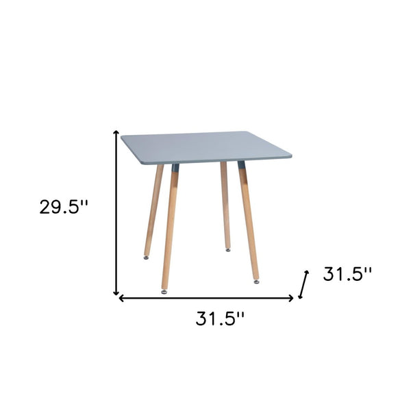 HomeRoots 32" Stylish Two-Tone Gray and Natural Wood Square Dining Table for Modern Spaces and Versatile Use 568206
