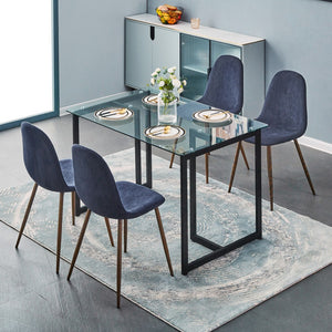 HomeRoots 47" Clear Glass Dining Table with Black Metal Base – Modern, Sleek Design for Stylish Spaces 568208