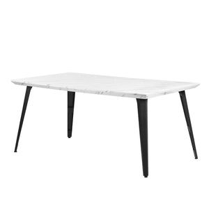 HomeRoots 63" Modern Faux Marble & Metal Dining Table - Stylish, Durable, Seats 6 - Perfect for Home & Work 568213