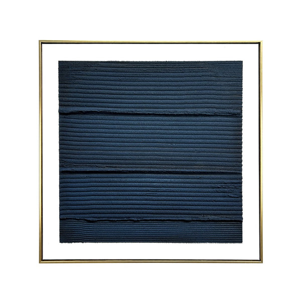 HomeRoots Midnight Waves Hand-Painted Canvas Art in Gold Floater Frame - Modern Elegance for Your Walls 568221