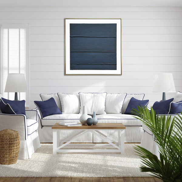 Homeroots Midnight Waves Gold Floater Frame Wall Art - Stylish Hand-painted Canvas For Trendy Decor 30"X30"  Canvas,Metal,Wood 568221