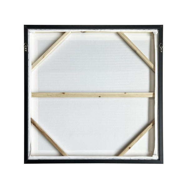 Homeroots Midnight Waves Gold Floater Frame Wall Art - Stylish Hand-painted Canvas For Trendy Decor 30"X30"  Canvas,Metal,Wood 568221