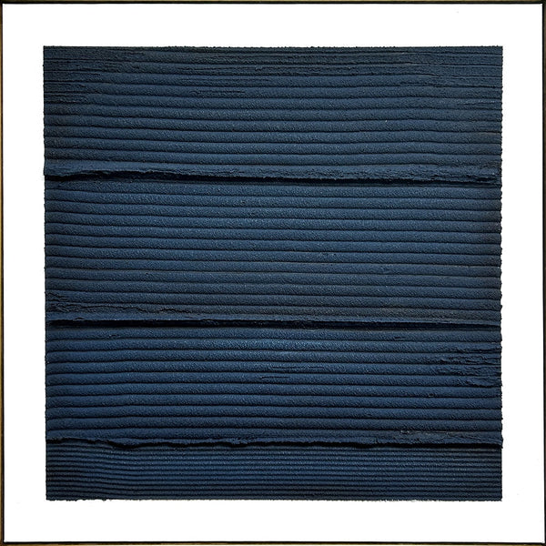 Homeroots Midnight Waves Gold Floater Frame Wall Art - Stylish Hand-painted Canvas For Trendy Decor 30"X30"  Canvas,Metal,Wood 568221