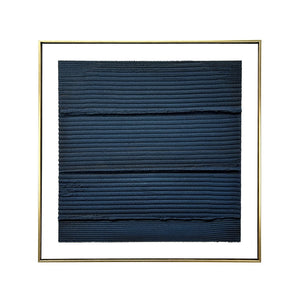 Homeroots Midnight Waves Gold Floater Frame Wall Art - Stylish Hand-painted Canvas For Trendy Decor 30"X30"  Canvas,Metal,Wood 568221