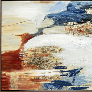 Homeroots Sienna Twilight Gold Floater Frame Wall Art – Hand-painted 24"X36" Acrylic Canvas For Stylish Décor  Canvas,Metal,Wood 568222