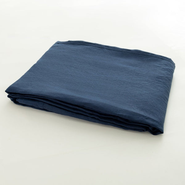 HomeRoots Navy Blue Linen King Fitted Sheet - Breathable, Durable & Soft for Luxurious Hotel Quality Comfort 568239