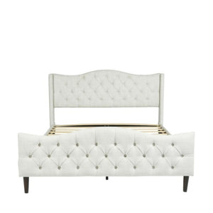 Homeroots Beige Tufted Upholstery King Bed Frame - Luxurious Design For A Stylish, Restful Bedroom Retreat  Metal 568241