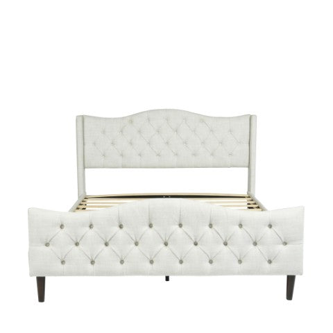Homeroots Beige Tufted Upholstery King Bed Frame - Luxurious Design For A Stylish, Restful Bedroom Retreat  Metal 568241