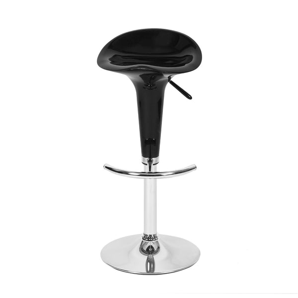 Homeroots Set Of Two Black And Silver Heavy Duty Plastic And Metal Low Back Adjustable Height Swivel Bar Chairs   568244