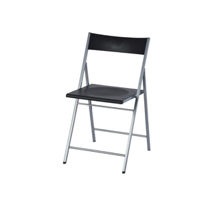 HomeRoots Set of Six Versatile Black and Silver Folding Side Chairs for Easy Storage and Stylish Seating Solutions 568250