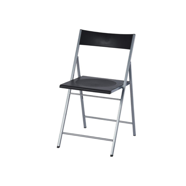 HomeRoots Set of Six Versatile Black and Silver Folding Side Chairs for Easy Storage and Stylish Seating Solutions 568250