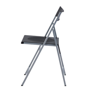 HomeRoots Set of Six Versatile Black and Silver Folding Side Chairs for Easy Storage and Stylish Seating Solutions 568250