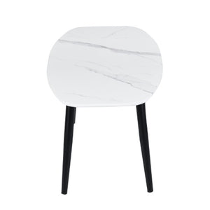 Homeroots 43" Stylish White And Black Faux Marble Coffee Table With Durable Steel Base For Modern Spaces   568251