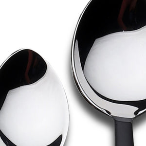 Homeroots Matte Black Stainless Steel Twenty Piece Hand Forged Flatware Set   568256