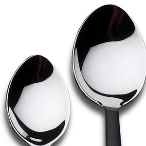 Homeroots Matte Black Stainless Steel Twenty Piece Hand Forged Flatware Set   568256