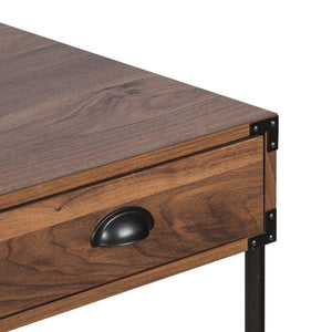 HomeRoots 59" Elegant Brown Wall-Mounted H-Shape Writing Desk with 3 Drawers for Home Office & Study 568259