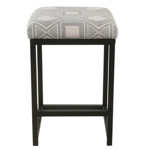 English Elm Open Back Counter Stool Powder Coated Frame Padded Woven Seat for Kitchen Bar B056P417125