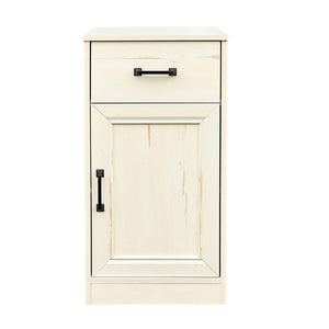HomeRoots 47" Antiqued White Wall-Mounted Pedestal Writing Desk – Stylish Space-Saving Solution for Any Room 568262