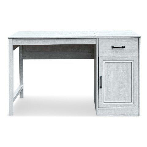 Homeroots 47" Light Gray Wood Writing Desk - Stylish And Functional Home Office Furniture With Hidden Storage   568263