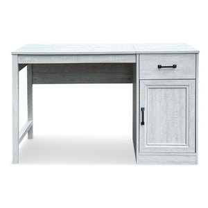 Homeroots 47" Light Gray Wood Writing Desk - Stylish And Functional Home Office Furniture With Hidden Storage   568263