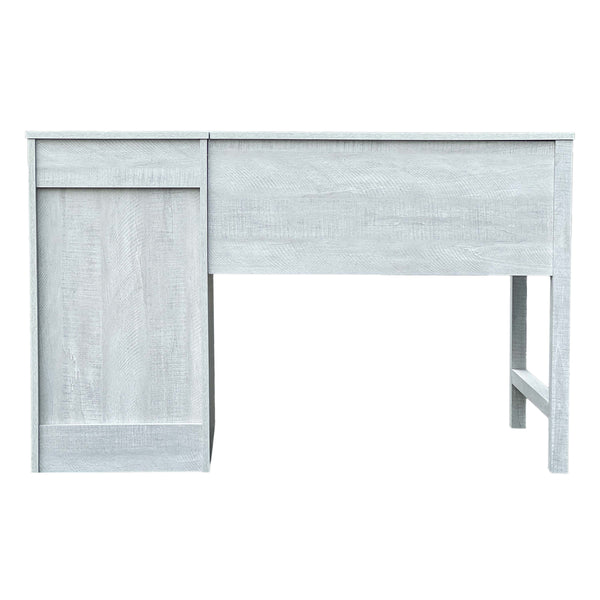 Homeroots 47" Light Gray Wood Writing Desk - Stylish And Functional Home Office Furniture With Hidden Storage   568263