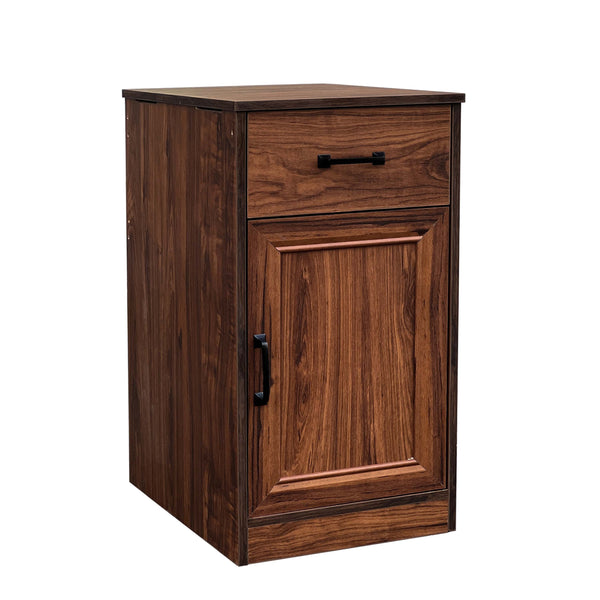 Homeroots 47" Walnut Wood Writing Desk - Stylish Versatile Design With Hidden Storage For Home Office & Living Room   568264