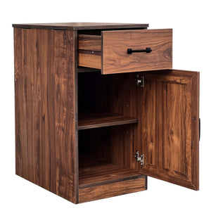 Homeroots 47" Walnut Wood Writing Desk - Stylish Versatile Design With Hidden Storage For Home Office & Living Room   568264