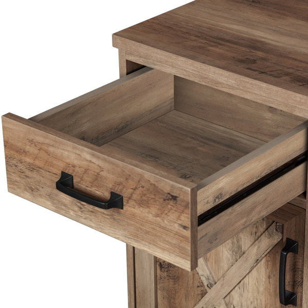 HomeRoots 47" Oak Wall-Mounted Trestle Writing Desk – Stylish Compact Workspace with Storage & Modern Design 568265